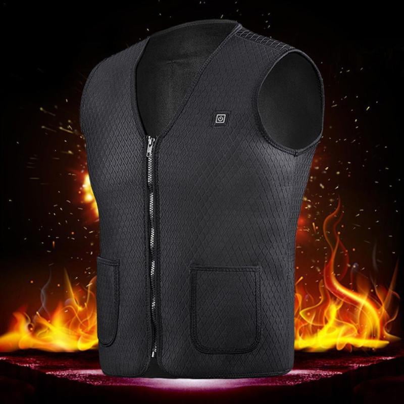 NNA Hommes Chauffage /Électrique USB Gilet De Chauffage en Fibre De Carbone Chauff/é Thermique V/êtements /Électrique Thermique V/êtements P/êche Randonn/ée Gilet M Marron